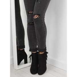 Bottes à talons hauts avec un noeud noir nc93 Noir le noir 3