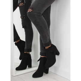 Bottes à talons hauts avec un noeud noir nc93 Noir le noir 2