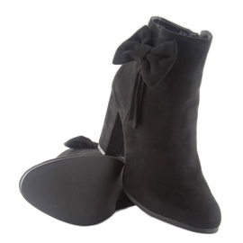 Bottes à talons hauts avec un noeud noir nc93 Noir le noir 4