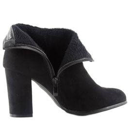 Bottes à talons hauts avec un noeud noir nc93 Noir le noir 5