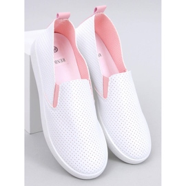 Baskets à enfiler BLANC/ROSE blanche 1