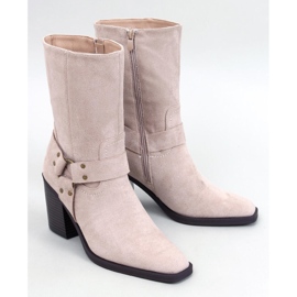 Santiags en daim beige 1