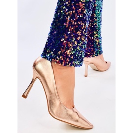 Escarpins femme pleine fleur champagne d'or 1