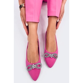 Ballerines élégantes avec zircons cubiques rose 1