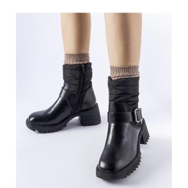 Bottes chaudes noires à semelle massive le noir 1