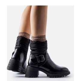 Bottes chaudes noires à semelle massive le noir 2