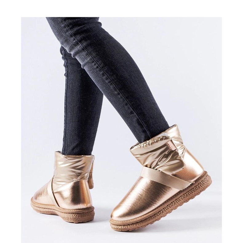 Boots de neige courtes brillantes marron de Delaune - Solea brun 1