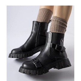 Bottines noires à semelle massive Fontarine - Solea le noir 1