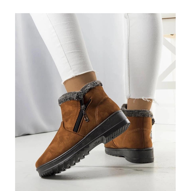 Wren - Bottes de neige isolées camel avec fourrure Solea brun 1