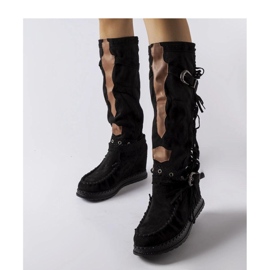 Bottines noires à talon recouvert Filiberta - Solea le noir 2