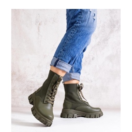 Bottines vertes à tige élastique Zogba - Solea 1