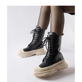 Chaussures de travail noires à semelle épaisse beige Crosia - Solea le noir 1