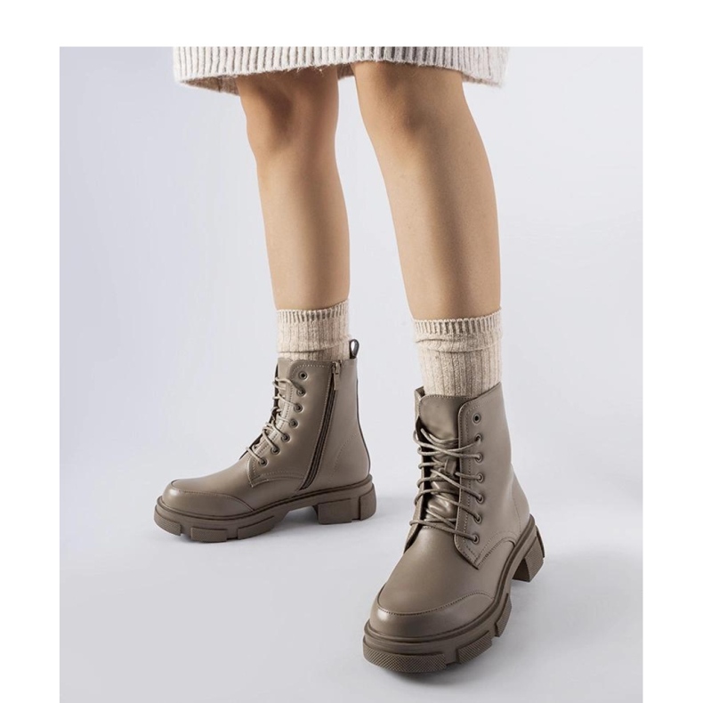 Bottes de travail isolées grises et marron Cunningham - Solea brun 1