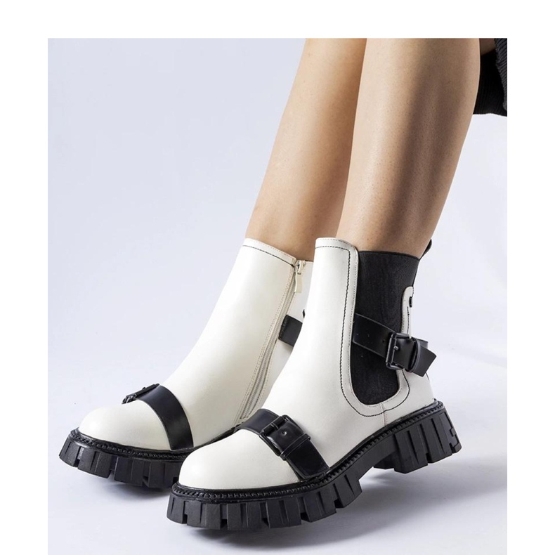 Bottines blanches à semelle massive de Fontarine - Solea 1