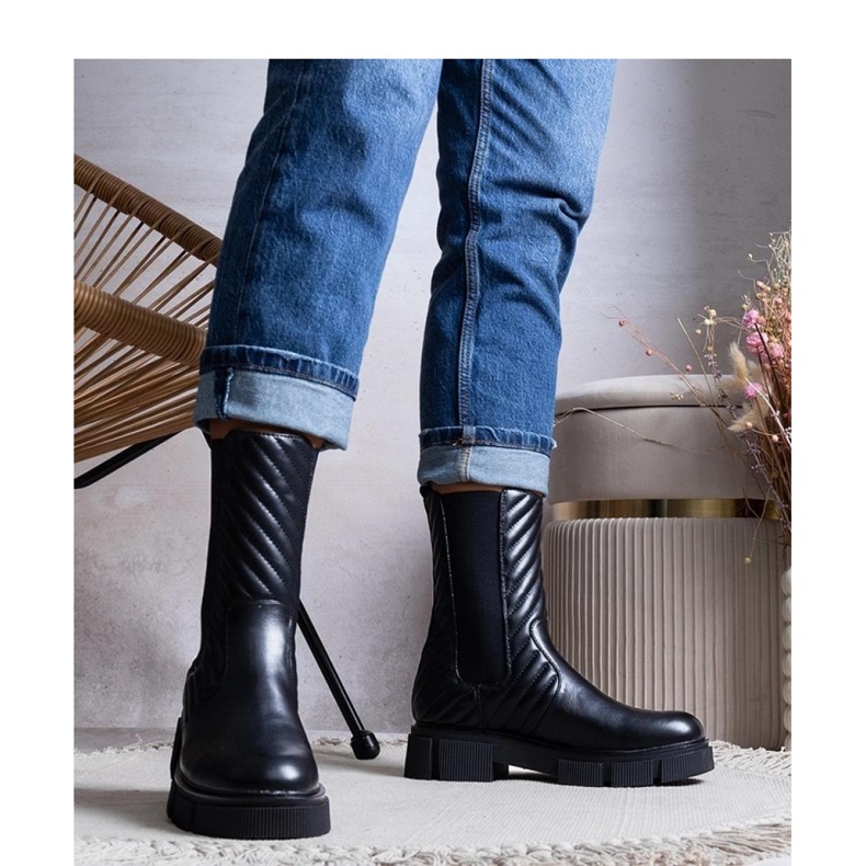 Bottines noires avec ceinture Kevin - Solea 1