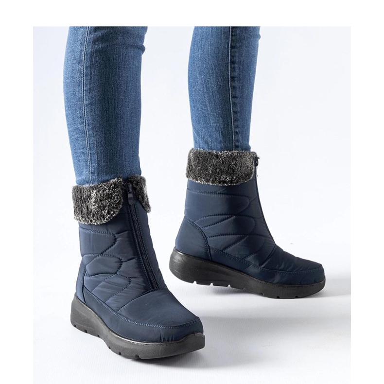 Boots de neige compensées bleu marine de Brownton - Solea 1