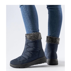 Boots de neige compensées bleu marine de Brownton - Solea 3