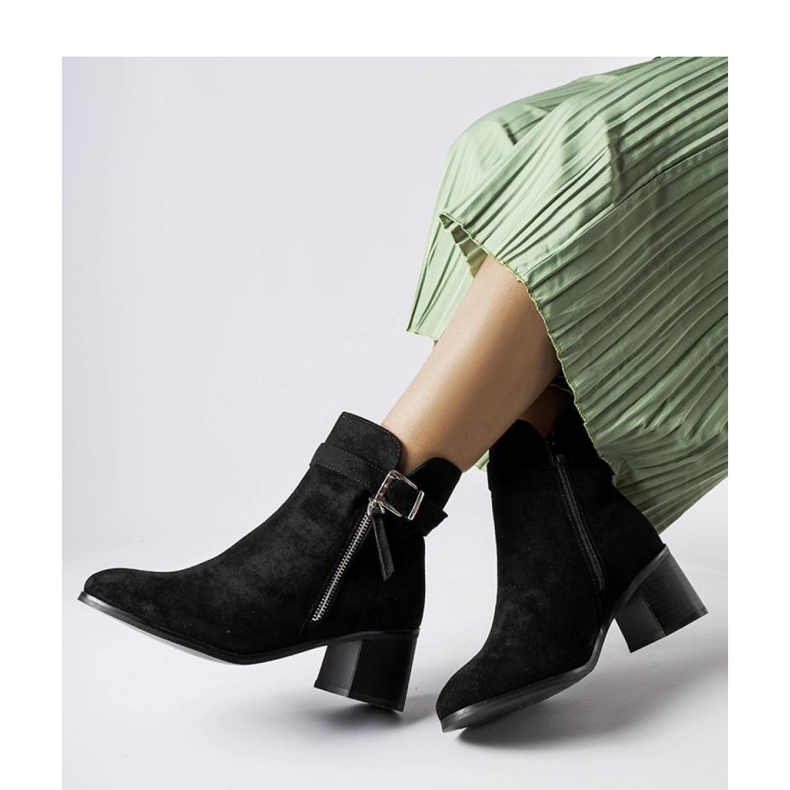 Bottines noires à talons bas de Bédard - Solea le noir 1