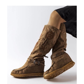 Bottines marron foncé style bohème Putignano - Solea brun 1