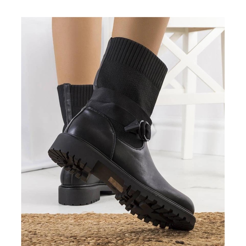 Bottines noires à tige élastique Ricky - Solea 1