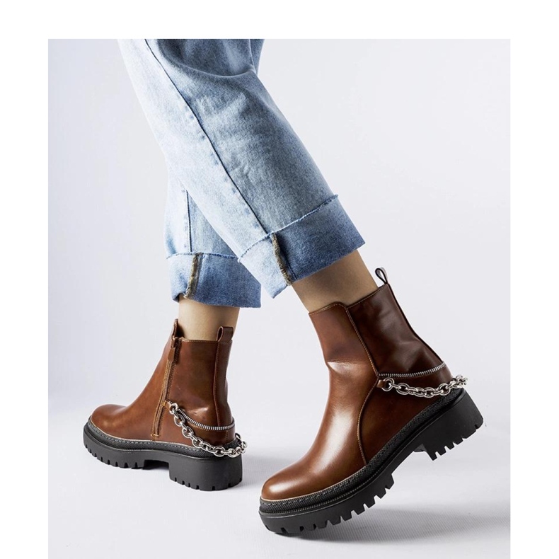 Bottines marron avec chaîne Muqaddim - Solea brun 1