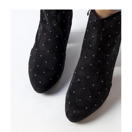 Bottines noires avec strass, éco suède Suvi - Solea le noir 2 Bottines noires avec strass, éco suède Suvi - Solea le noir 2