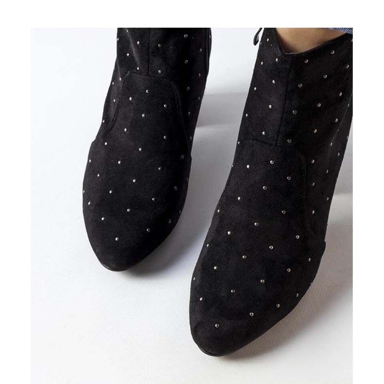 Bottines noires avec strass, éco suède Suvi - Solea le noir 2 Bottines noires avec strass, éco suède Suvi - Solea le noir 2