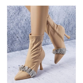 Solea Bottines beiges ornées de zircons 1 Solea Bottines beiges ornées de zircons 1