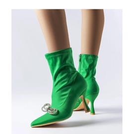 Bottines vertes ornées d'un noeud en zircon par Mars - Solea 1