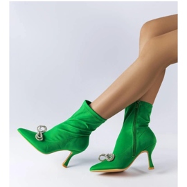 Bottines vertes ornées d'un noeud en zircon par Mars - Solea 2