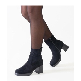 Bottines noires à bout carré, éco-daim le noir 2
