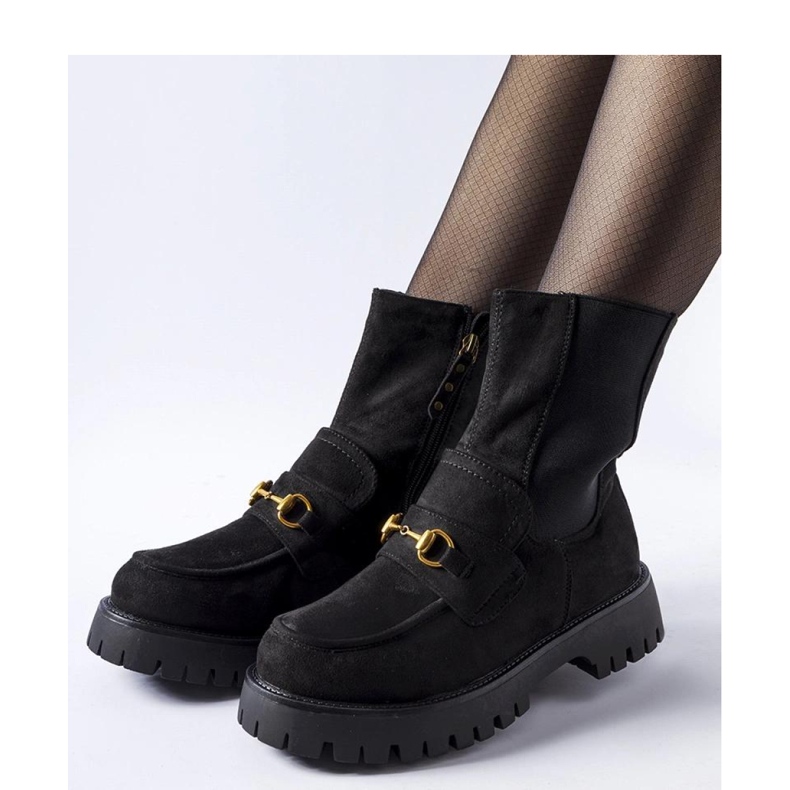 Bottines isolées noires avec fermeture éclair 1