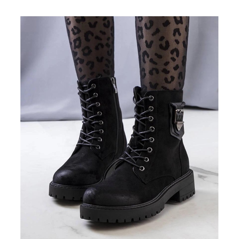 Trappeurs en daim noir le noir 1