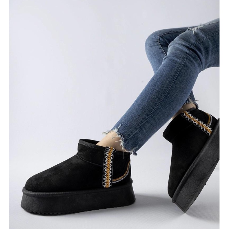 Bottes de neige à plateforme noires le noir 1