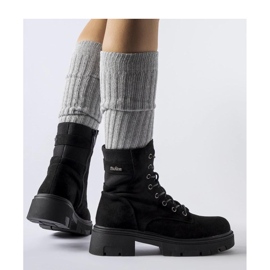 Boots noires en éco-daim légèrement isolées le noir 2