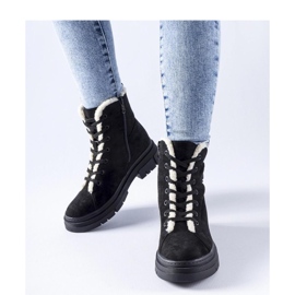 Bottines isolées noires en éco-daim le noir 2
