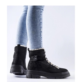 Bottines isolées noires en éco-daim le noir 3