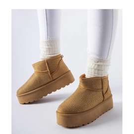 Boots de neige marron avec zircons brun 1