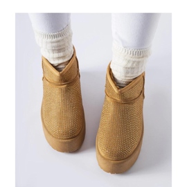 Boots de neige marron avec zircons brun 2