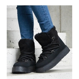 Bottes de neige à plateforme noires avec isolation en fourrure le noir 2