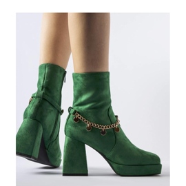 Bottines isolées vertes avec pendentif 2
