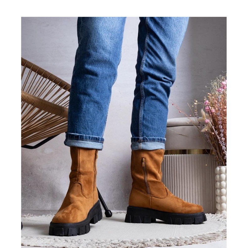 Bottines à plateforme marron brun 1