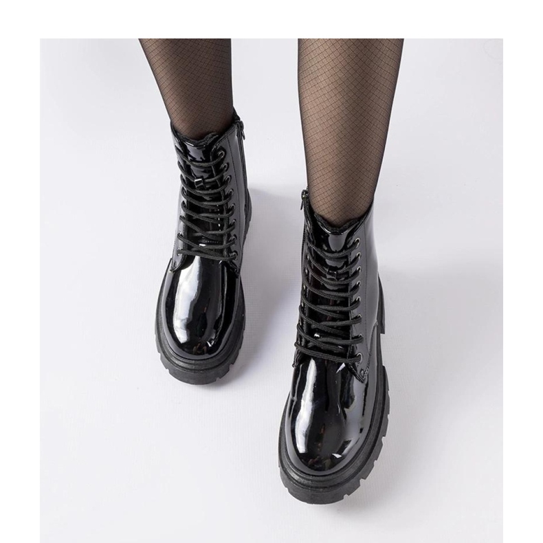 Bottines femme vernies noires 1
