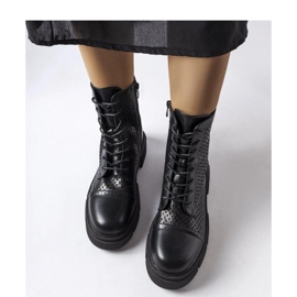 Bottines noires ajourées le noir 2