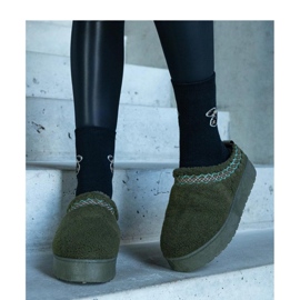 Boots de neige à plateforme avec motif brodé vert 5
