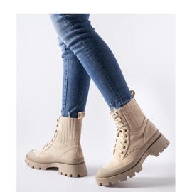 Bottines beiges en éco-daim 3