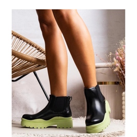 Bottines noires sur plateforme verte le noir 1 Bottines noires sur plateforme verte le noir 1