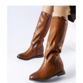 Bottes marron avec coin caché brun 2