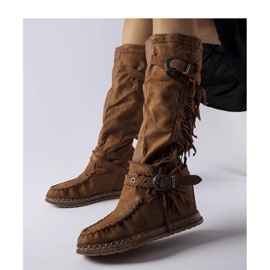 Bottes marron avec un coin d'intérieur brun 1