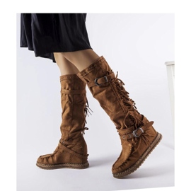 Bottes marron avec un coin d'intérieur brun 2